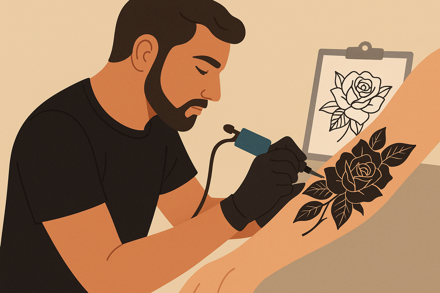 Black rose tattoo final design