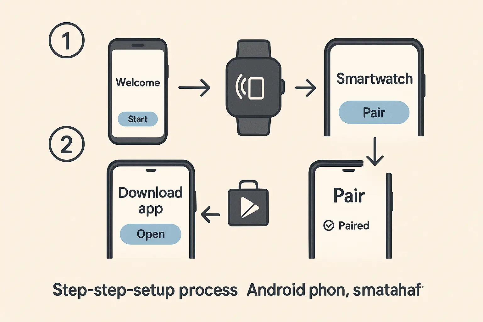 Android smartwatch setup process