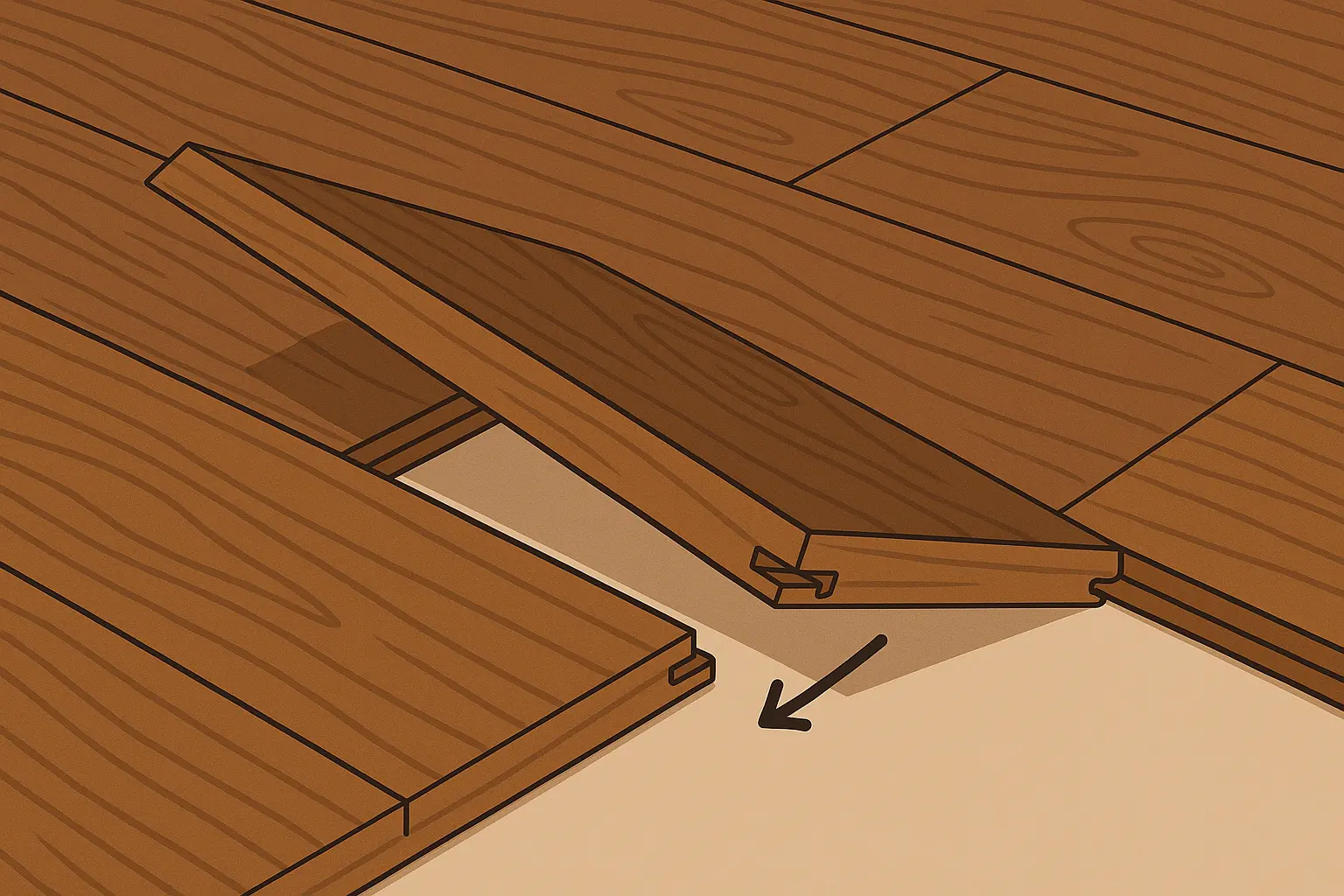 Luxury vinyl plank flooring with realistic wood appearance