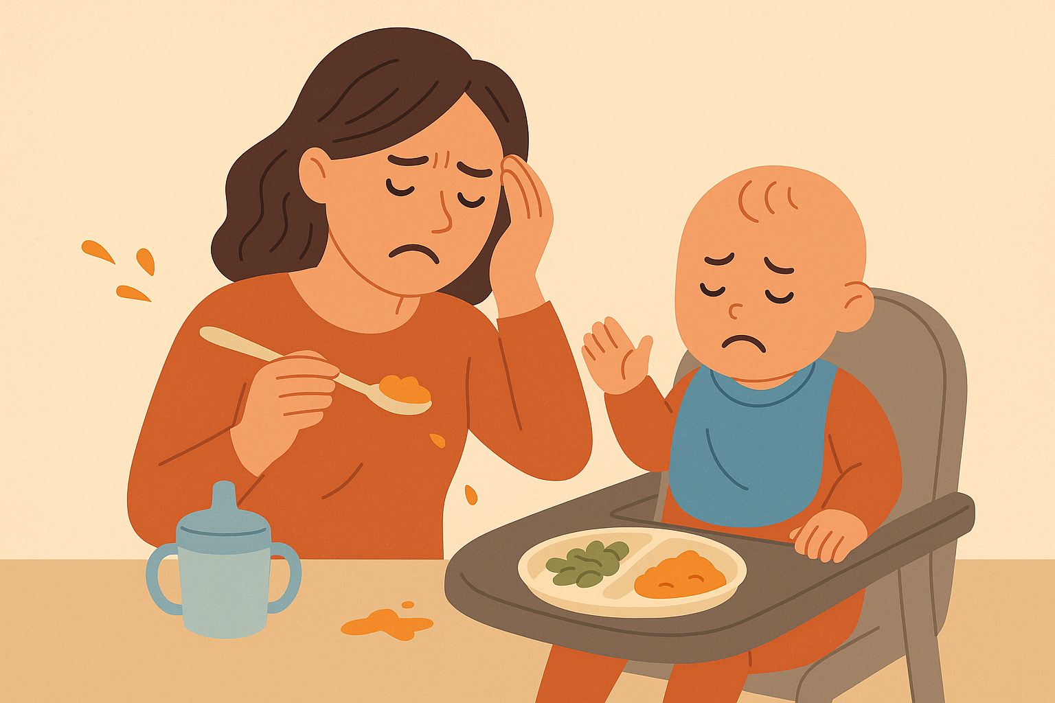 Baby showing food rejection during BLW meal