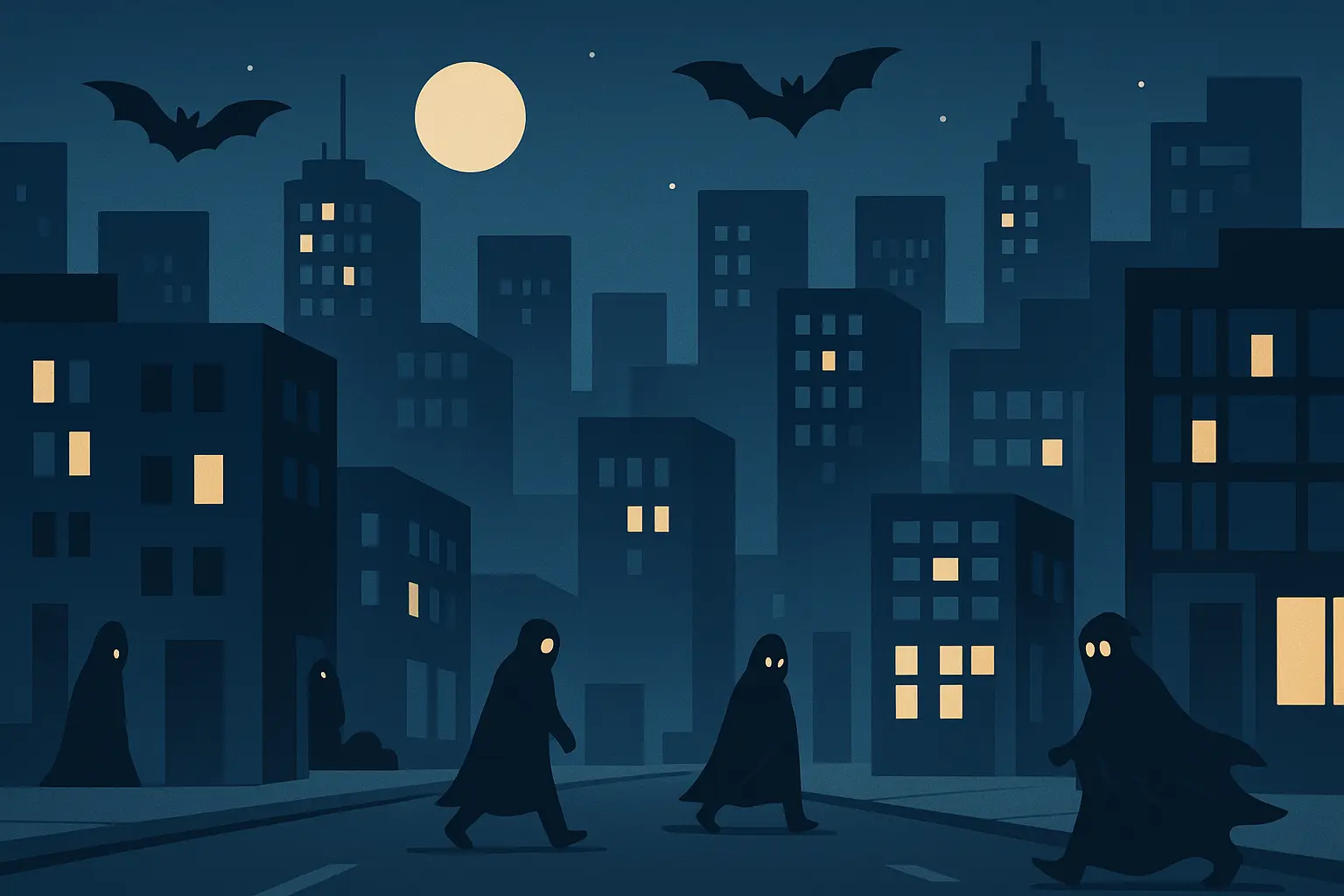 Urban fantasy vampire cityscape
