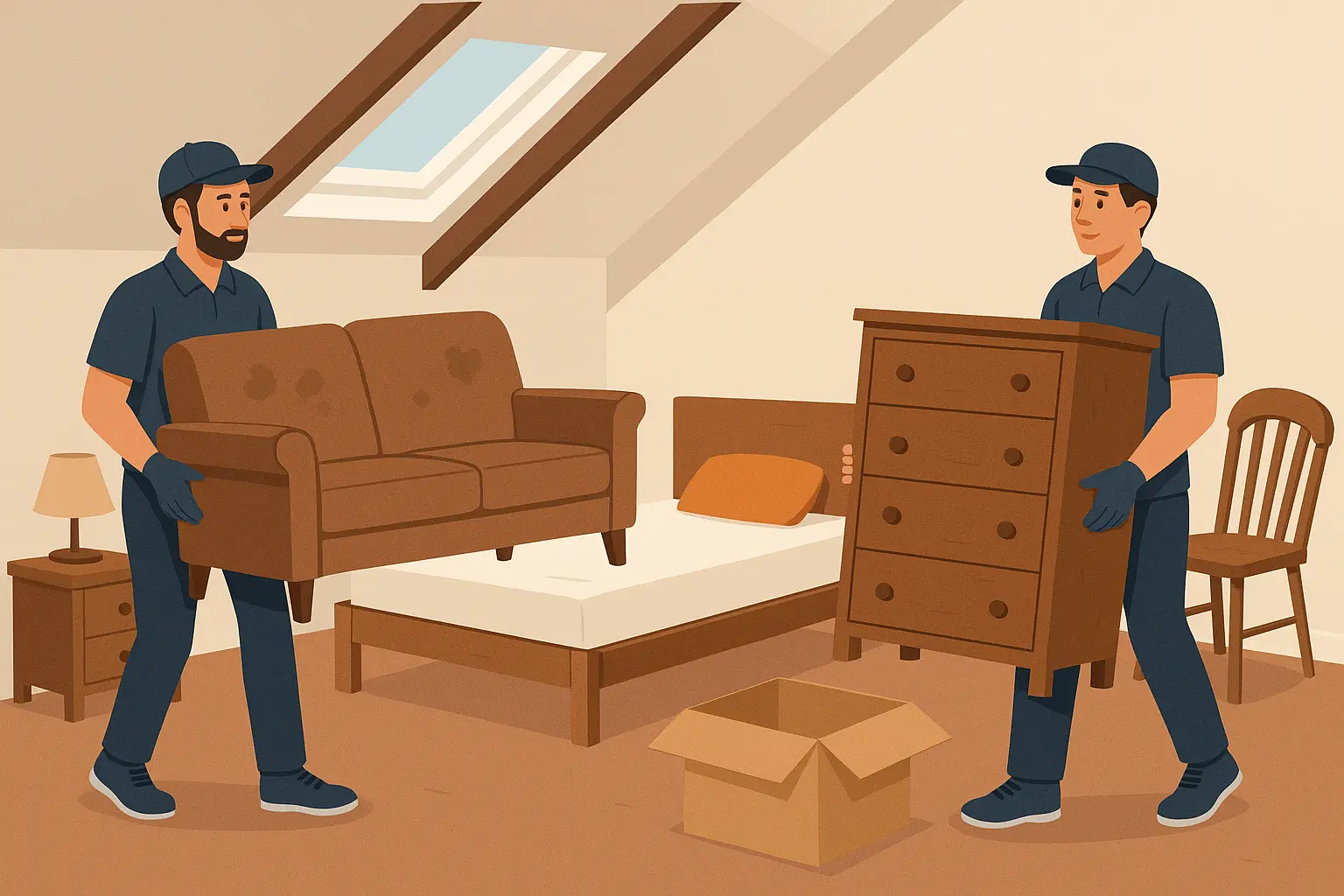 Professional decluttering for sloped ceiling bedroom renovation