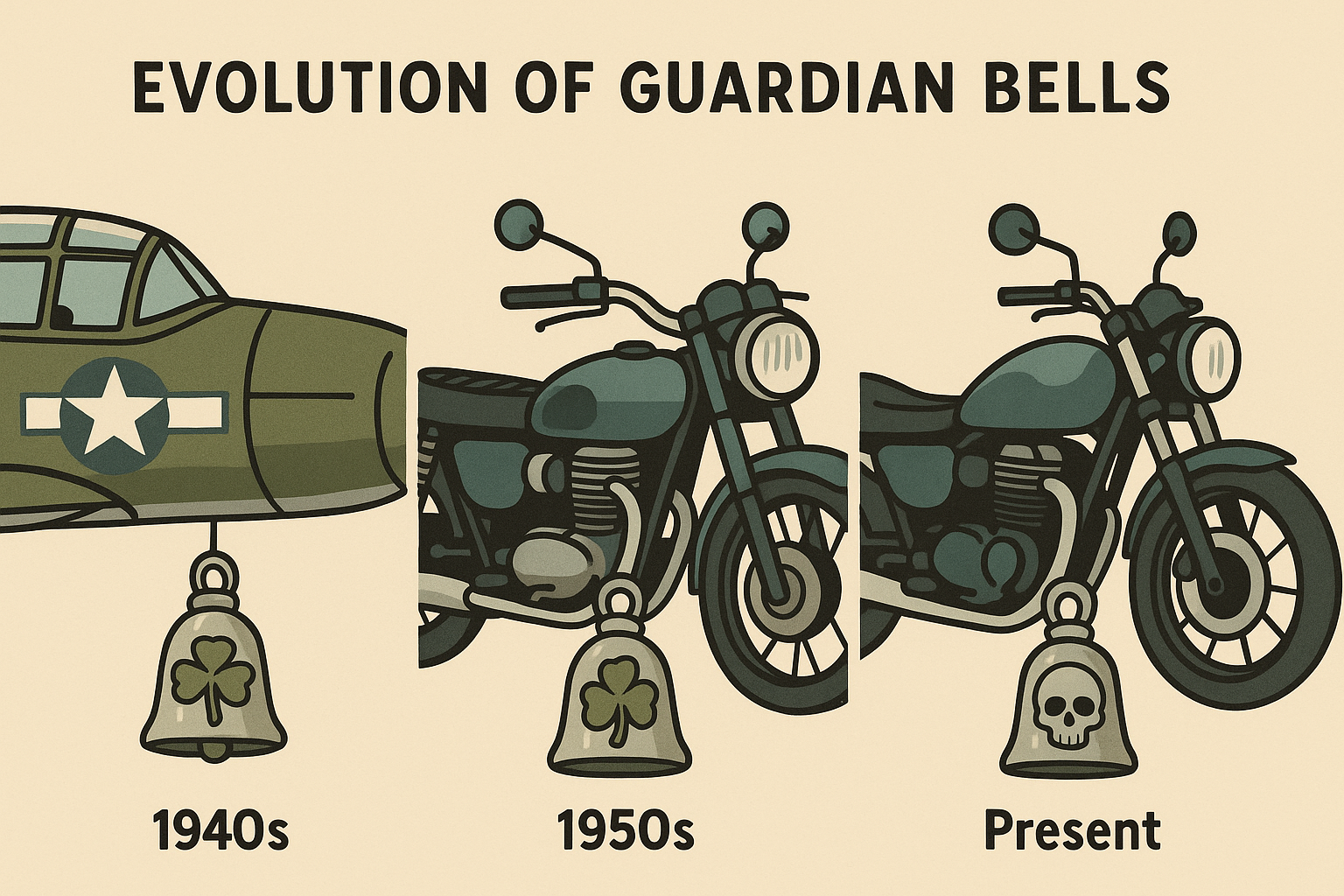 Guardian bell mounted on motorcycle frame