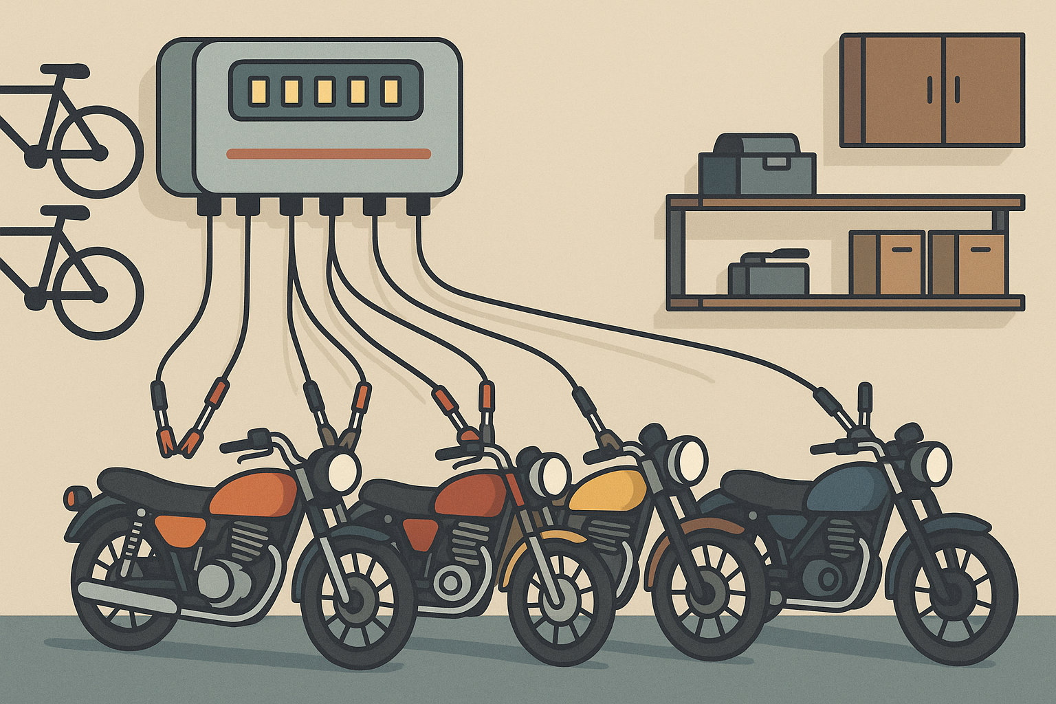 Multi-bank motorcycle battery chargers