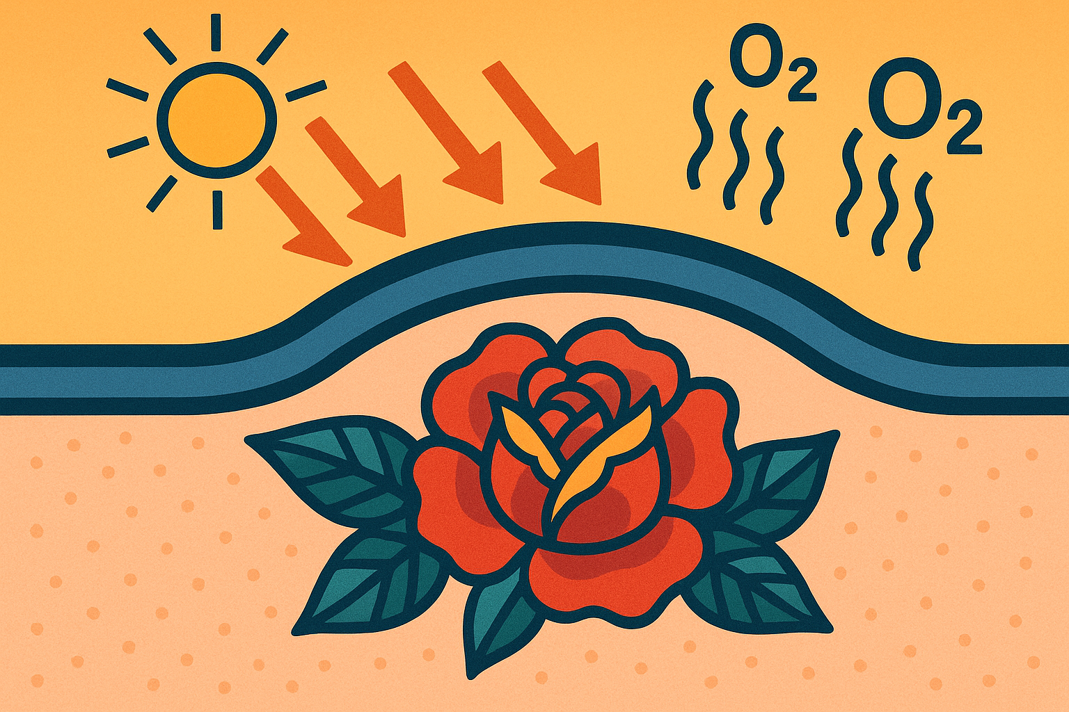 Tattoo color protection with Aquaphor barrier properties