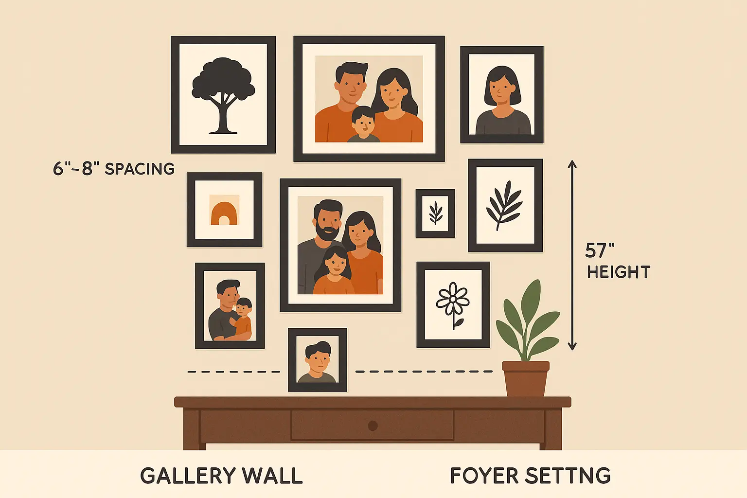 Gallery wall in foyer