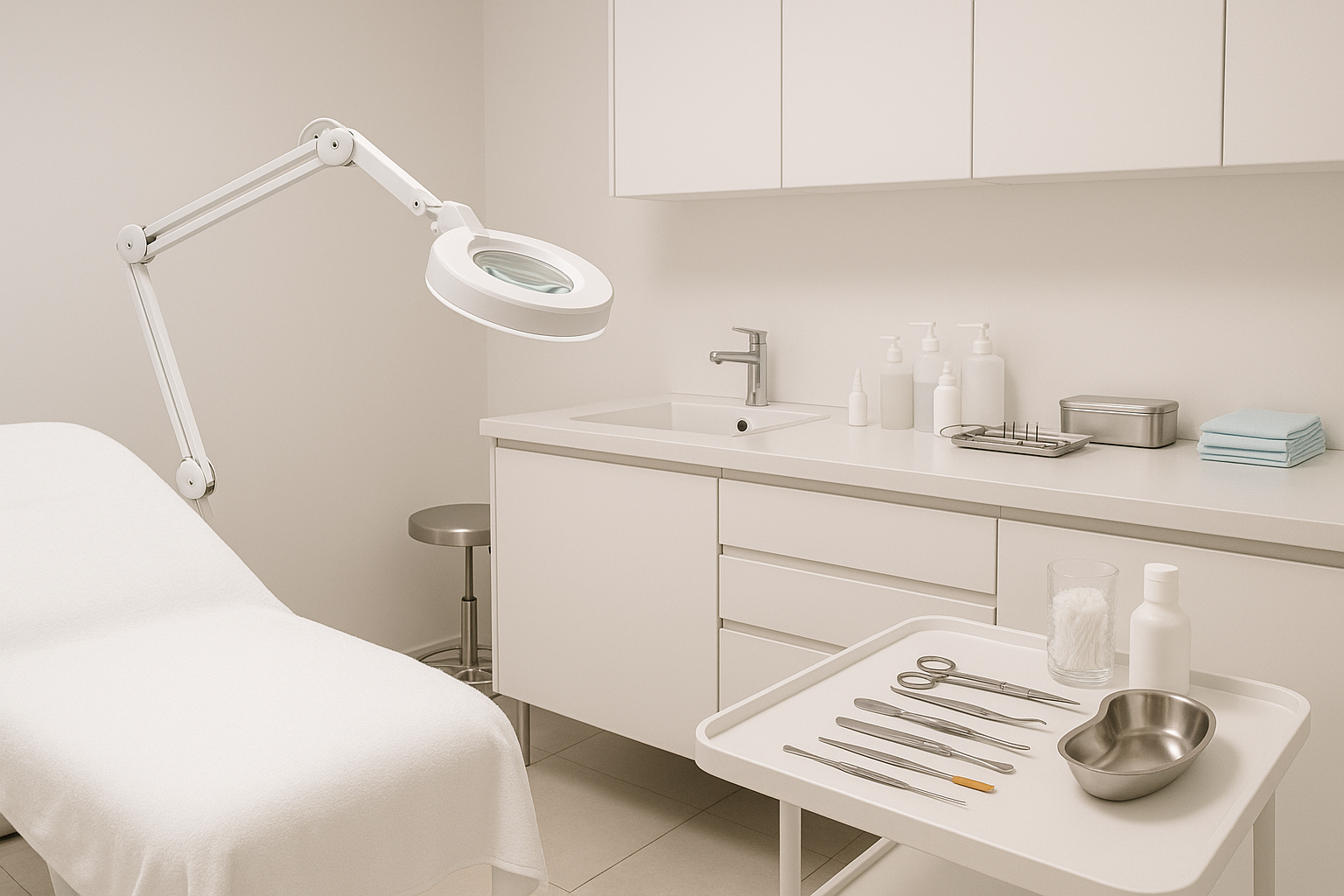 Medical aesthetician workspace setup
