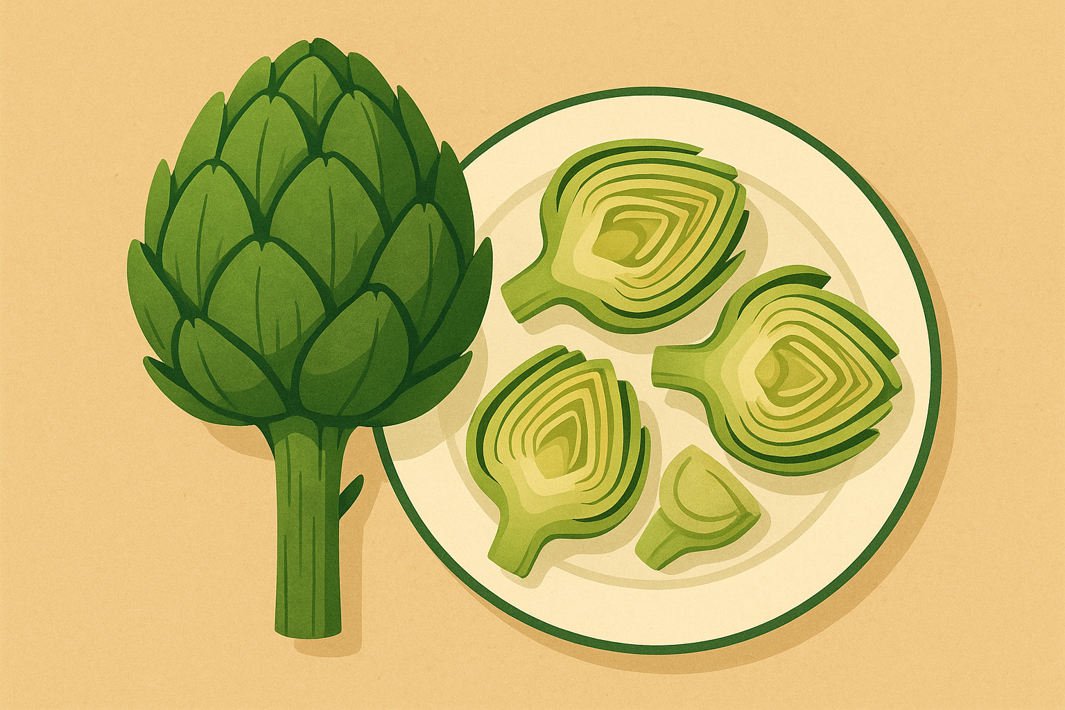 Cooked artichoke showing fiber-rich heart and leaves