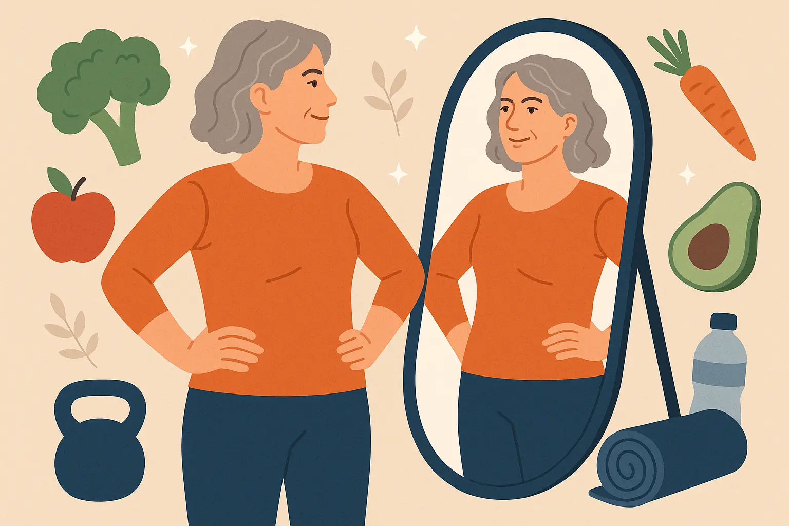 Menopausal woman struggling with weight gain