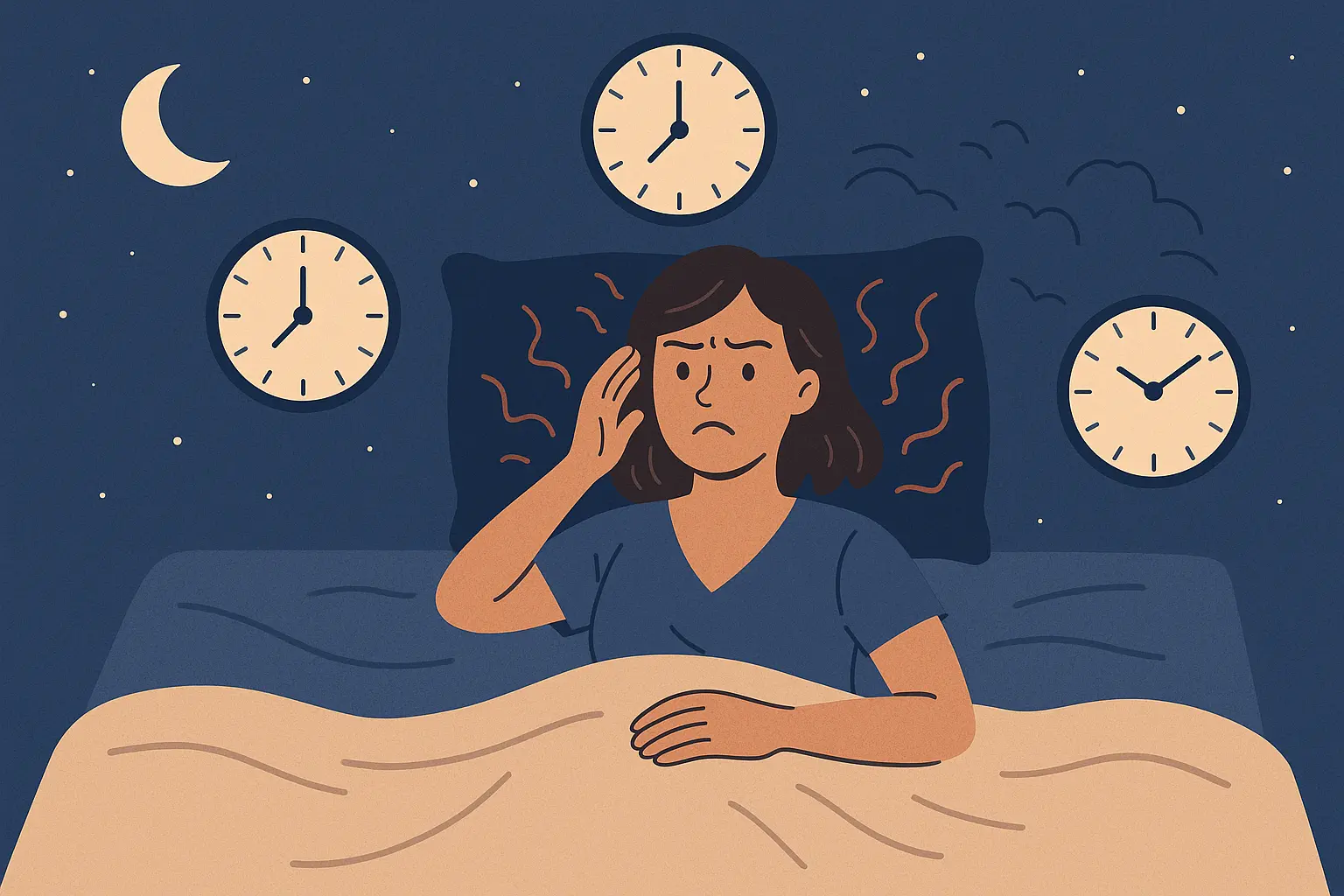 Woman experiencing sleep disruption during menopause