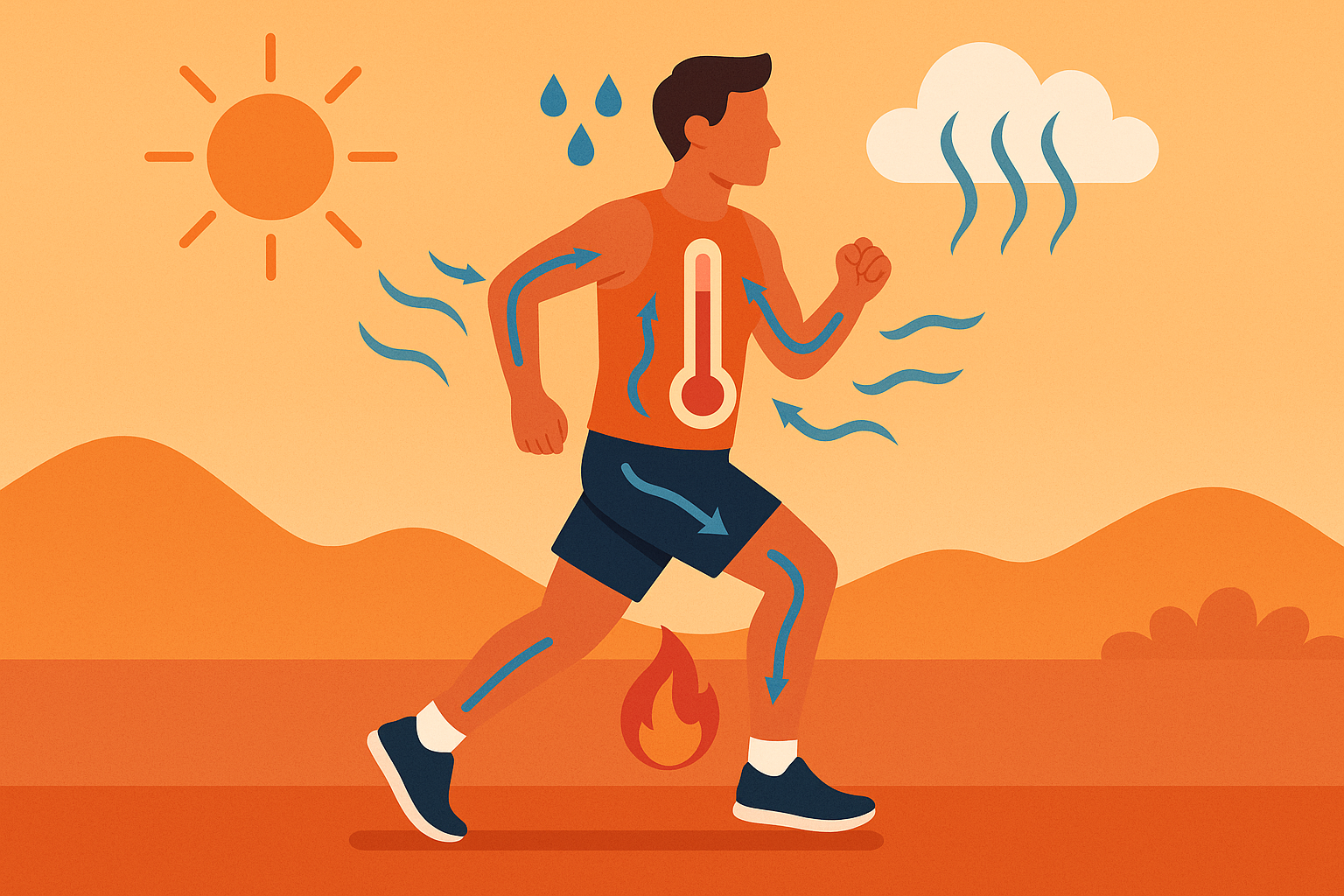 Temperature regulation during running