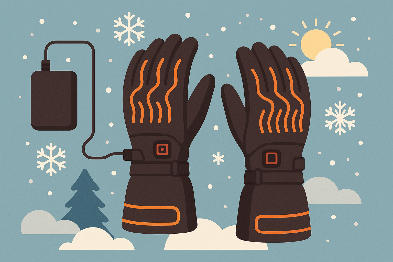 Winter heated motorcycle gloves for cold weather