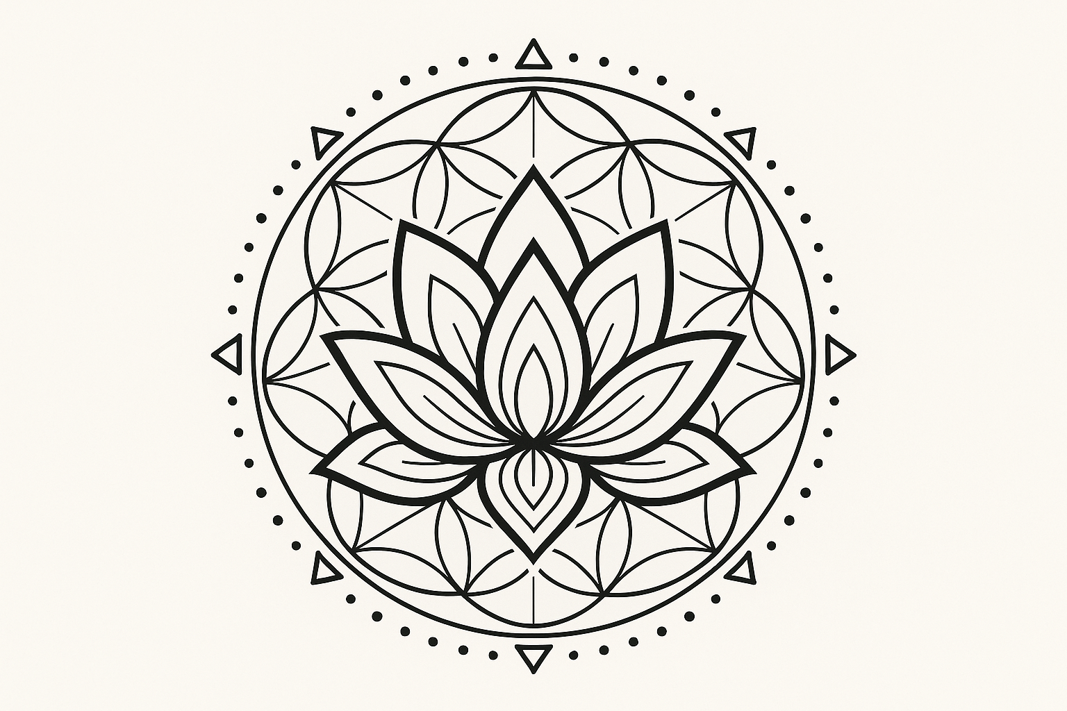 Sacred geometry black lotus mandala tattoo
