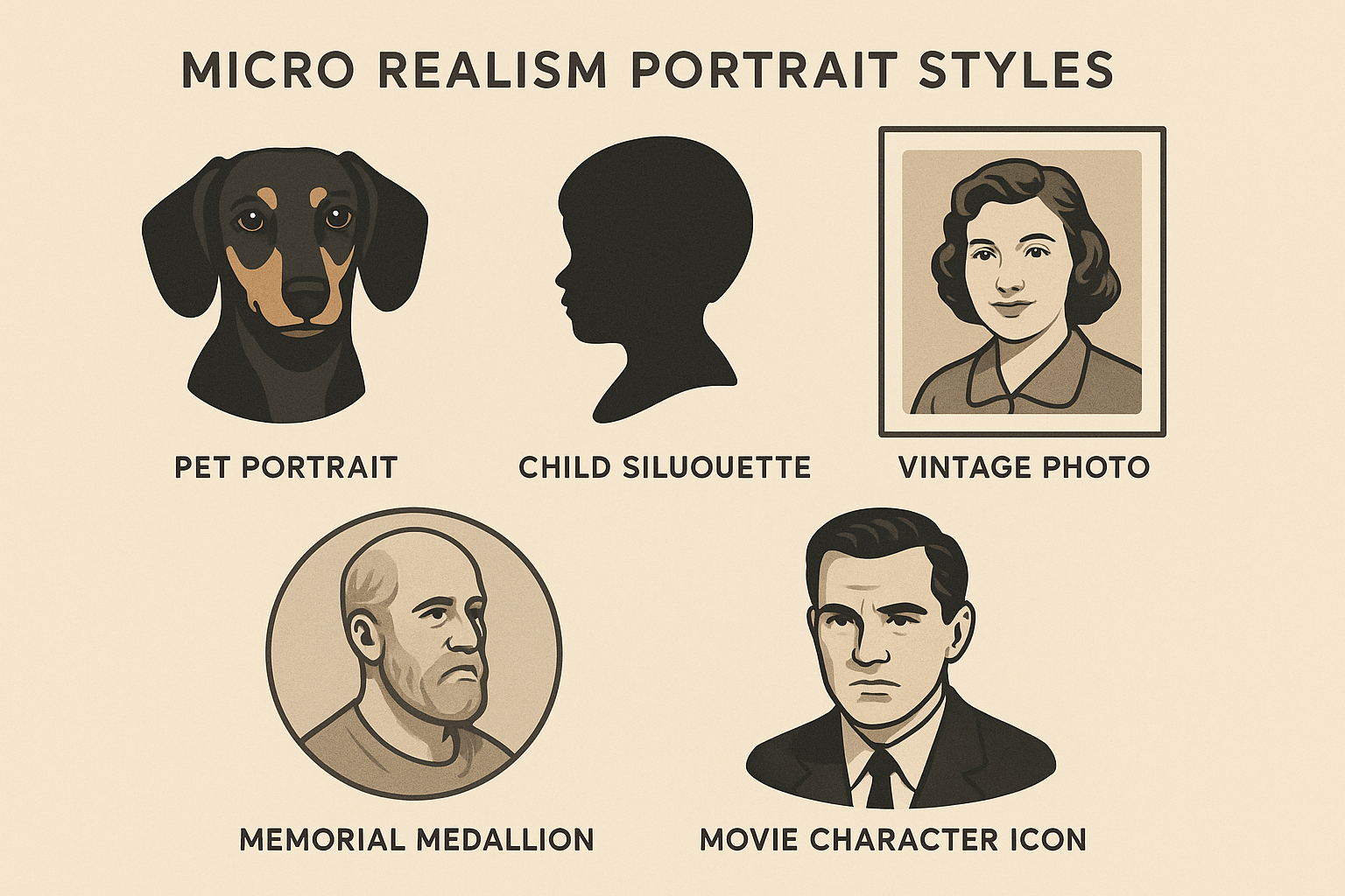Portrait micro realism tattoo examples