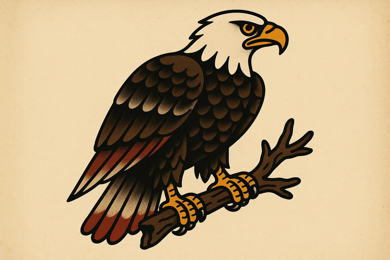 Classic American traditional eagle tattoo designs