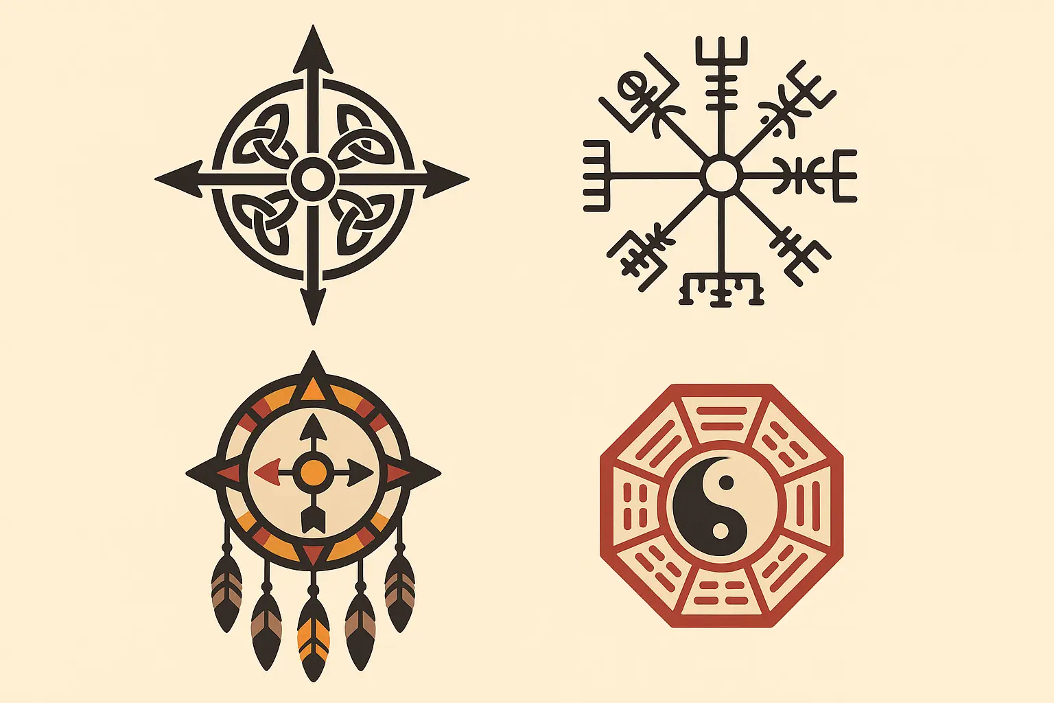 Cultural and historical compass tattoo designs