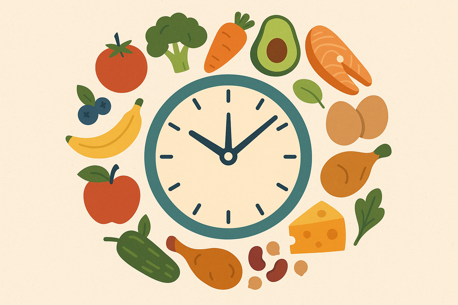 Body clock and meal timing diagram