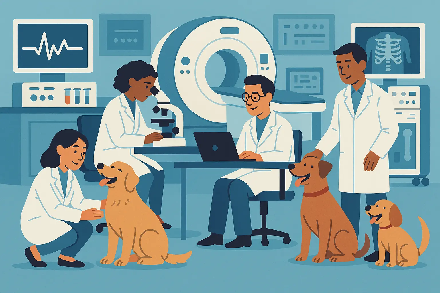 Cancer survivor dog Bella receiving immunotherapy treatment