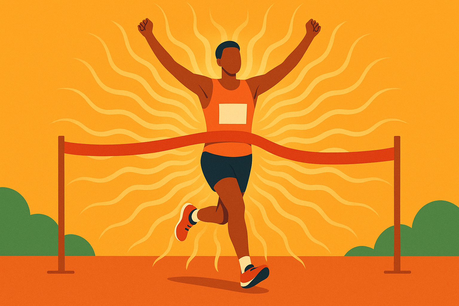 Marathon runner tracking calories burned during race