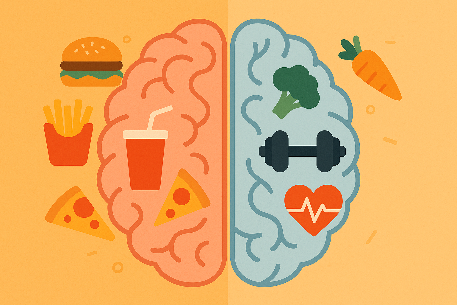 Brain psychology diagram showing decision-making patterns in meal planning