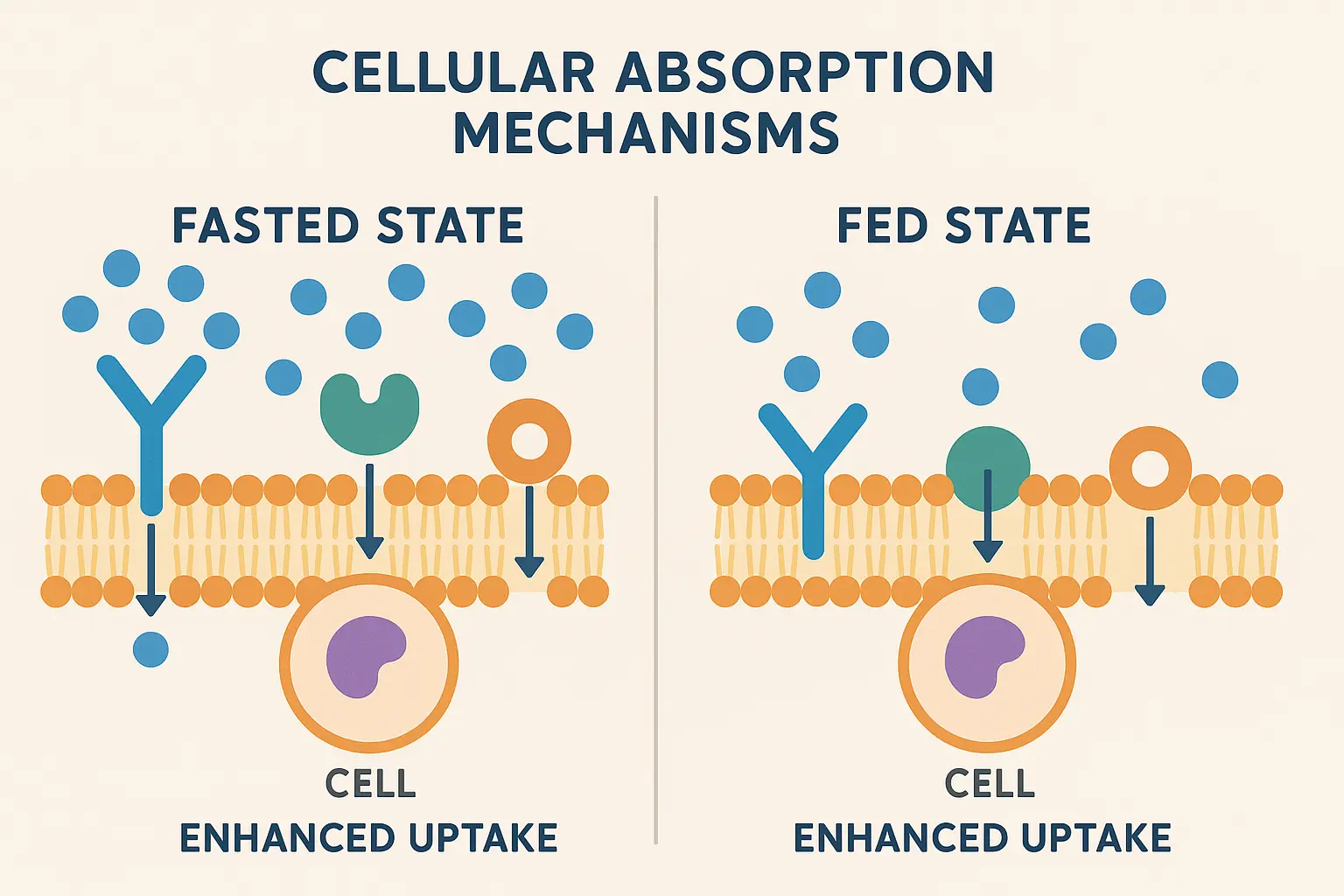 Fasted state cellular metabolism diagram