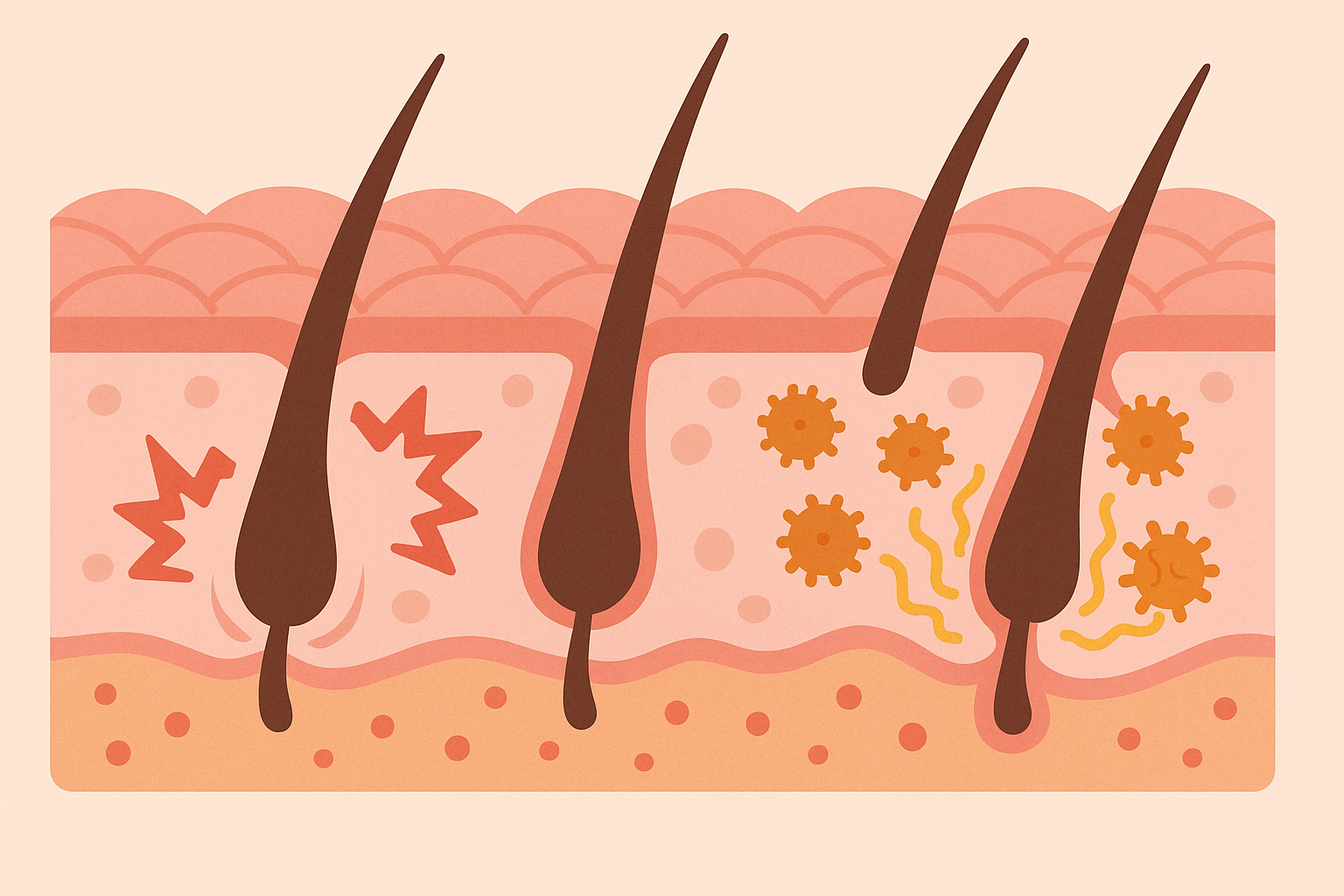 Heat shock proteins protecting hair follicles