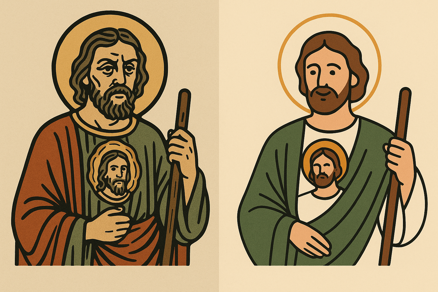 San Judas tattoo design analysis comparison