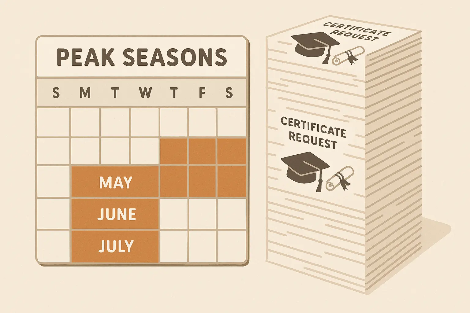 Post-graduation certificate request volume surge