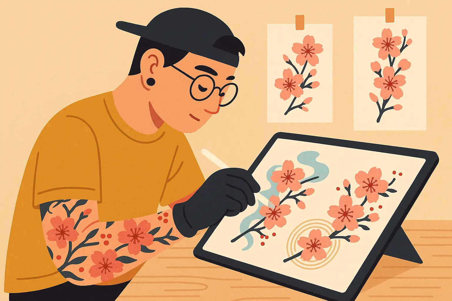 Modern cherry blossom tattoo art styles