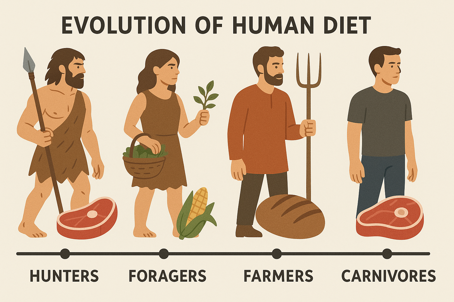 Evolutionary diet comparison timeline