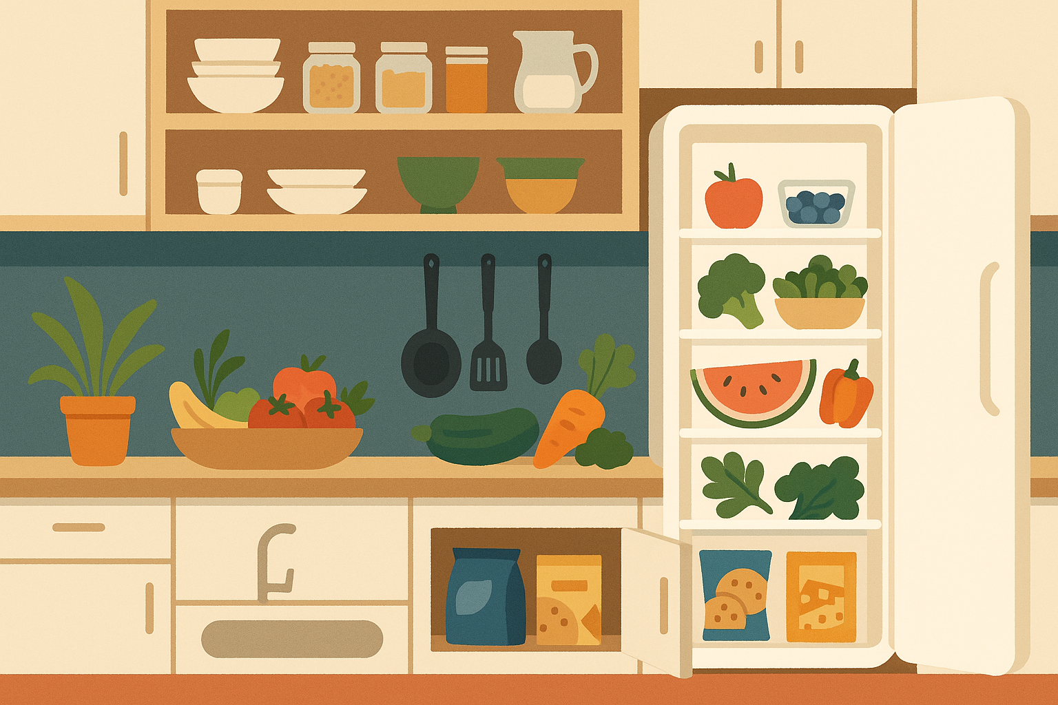 Kitchen environment design for healthy eating success