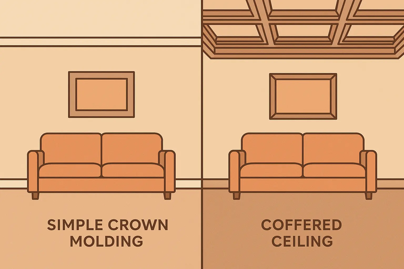 Crown molding installation comparison