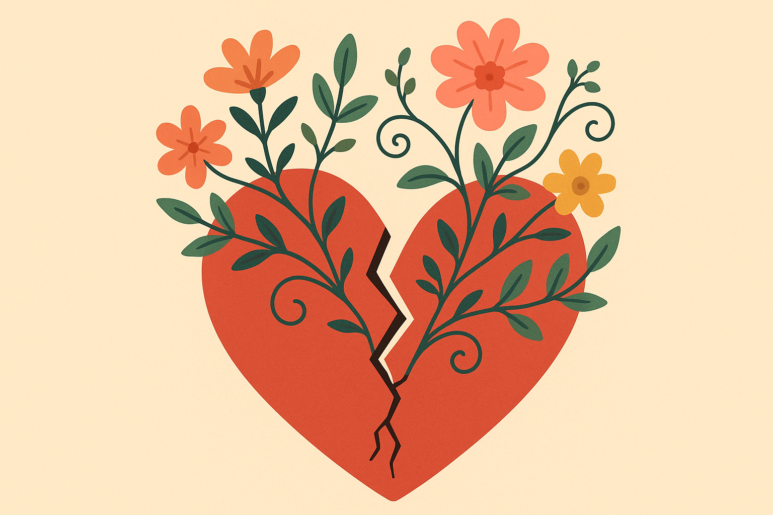Artistic illustrative broken heart tattoo concepts