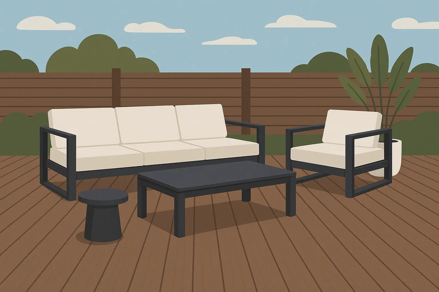 Premium composite deck with modern design