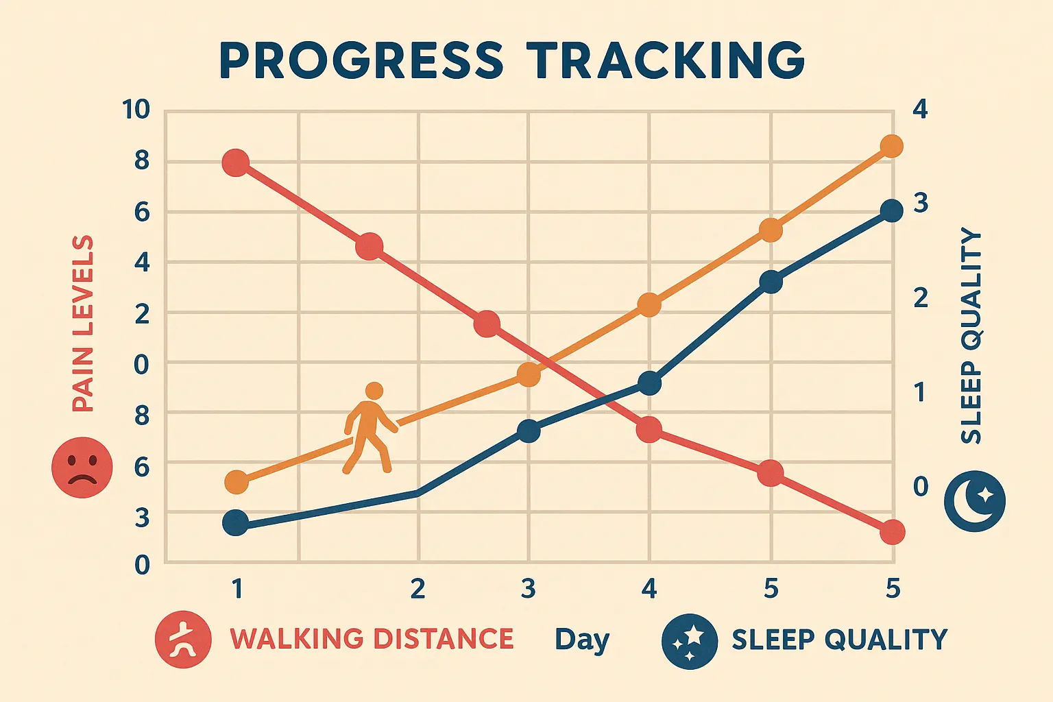 Progress tracking charts for B12 sciatica treatment
