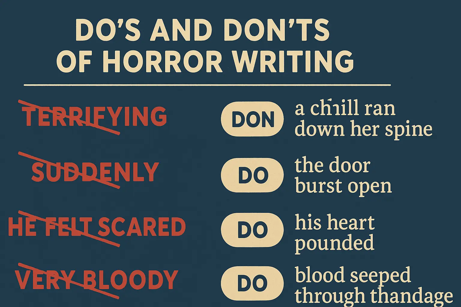 Writing techniques for horror stories