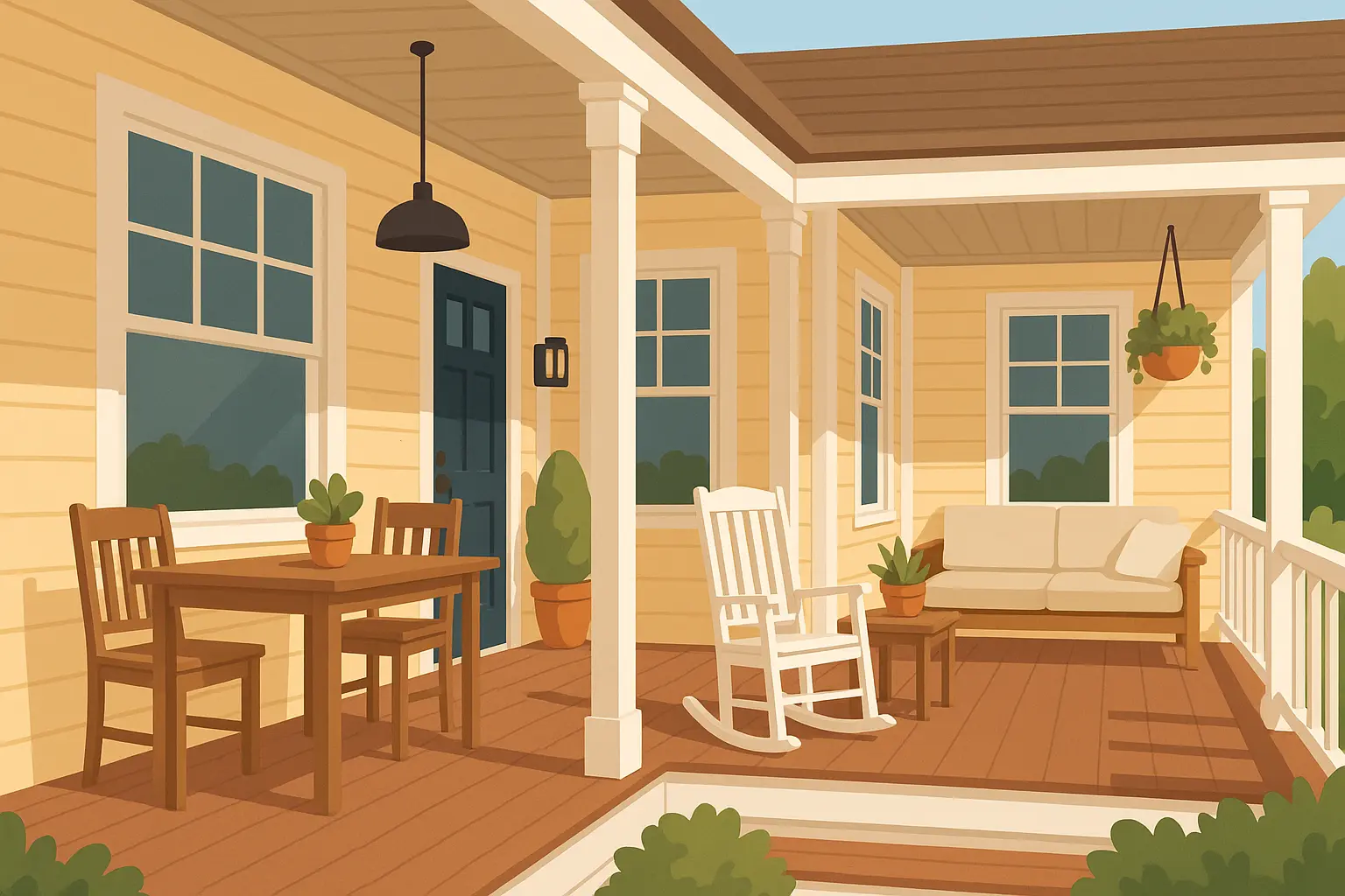 Wraparound porch extension design