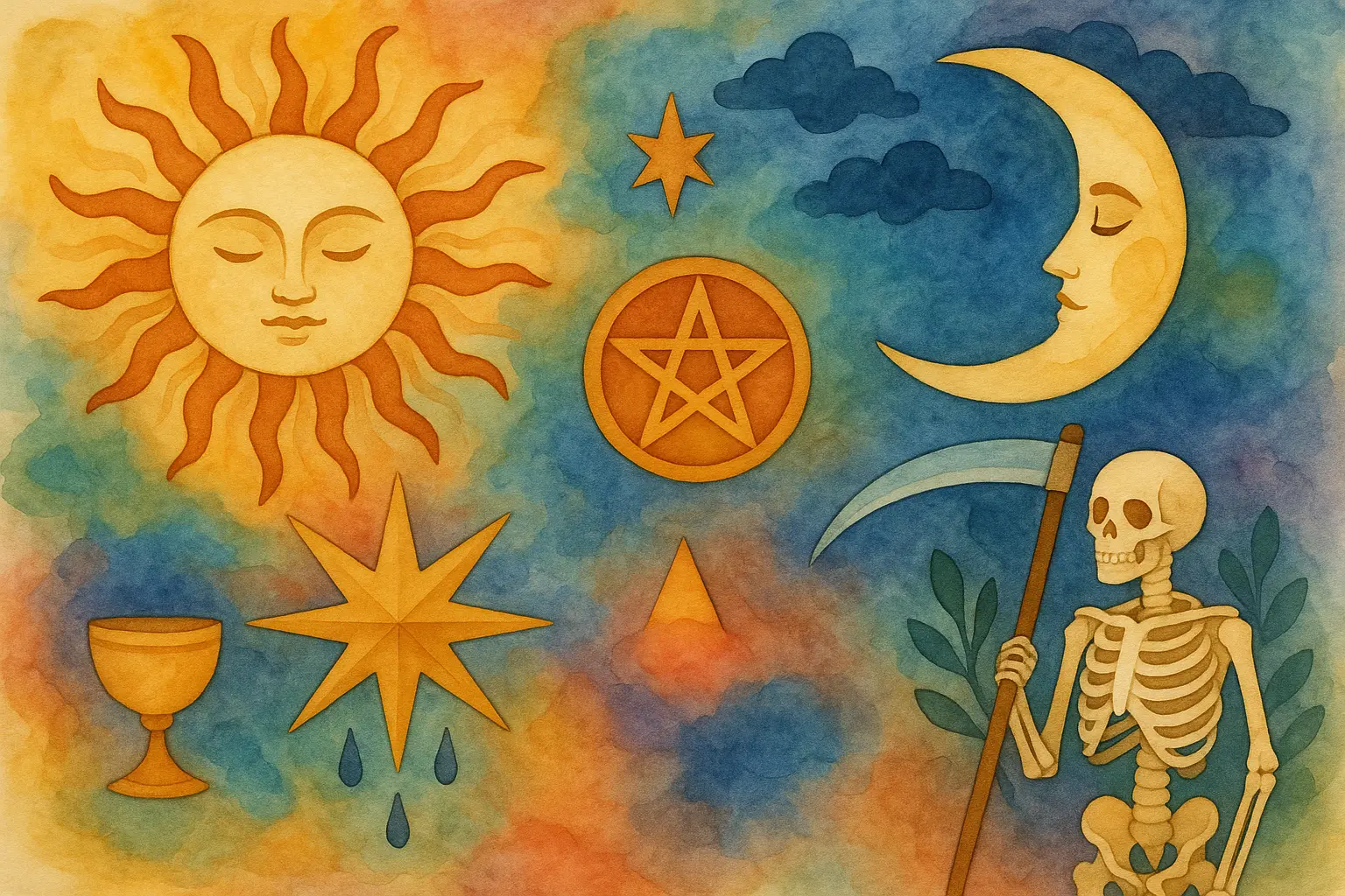 Modern artistic tarot tattoo interpretations