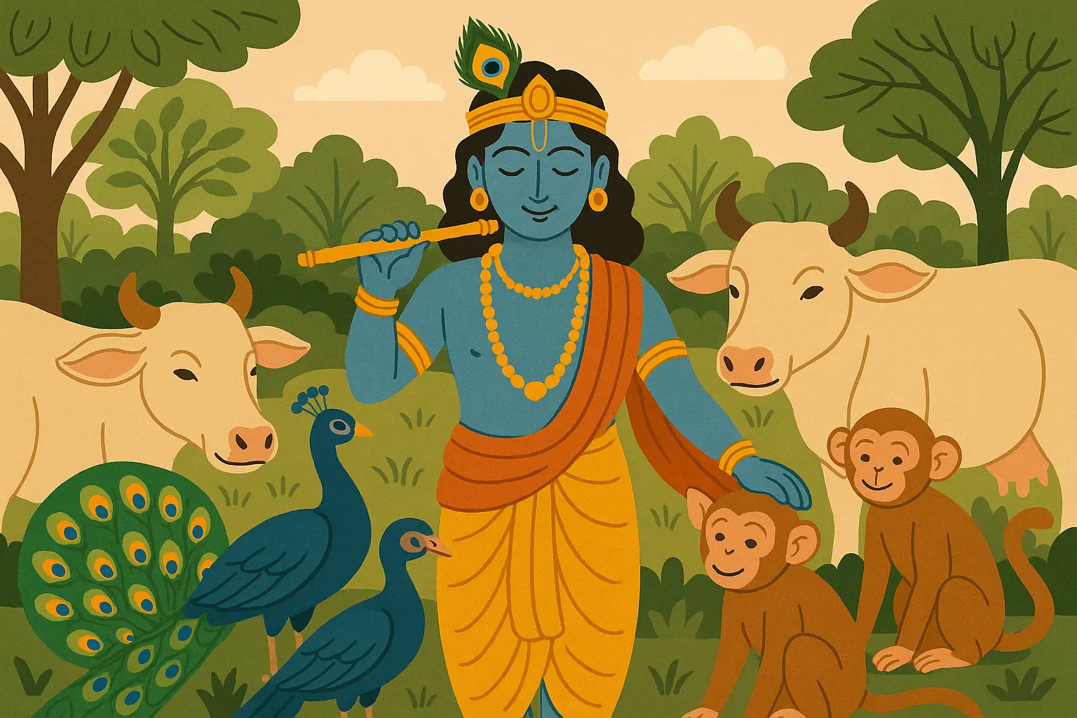 Krishna showing compassion to all beings