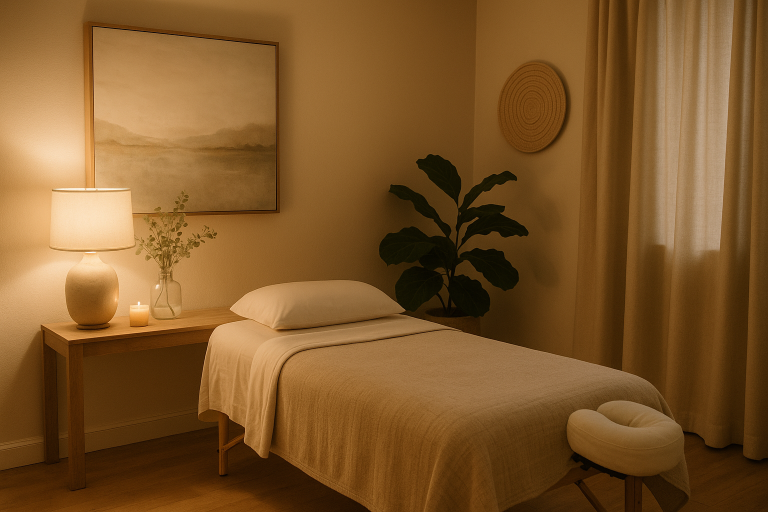 Comfortable treatment room setup for medical aesthetics