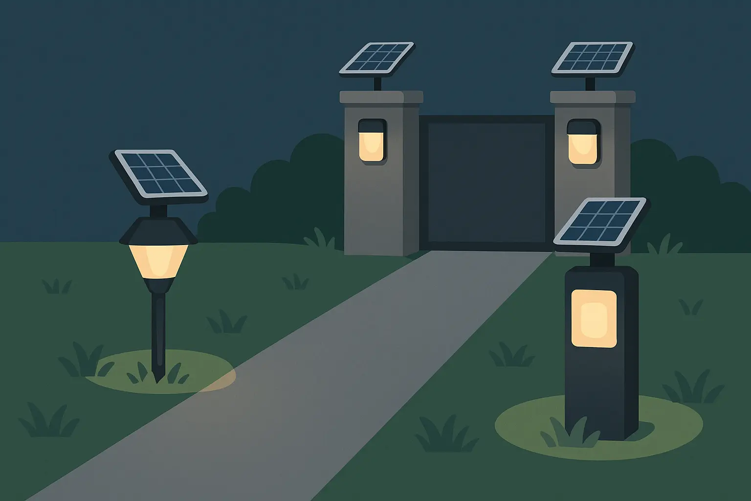 Solar-powered entrance lighting