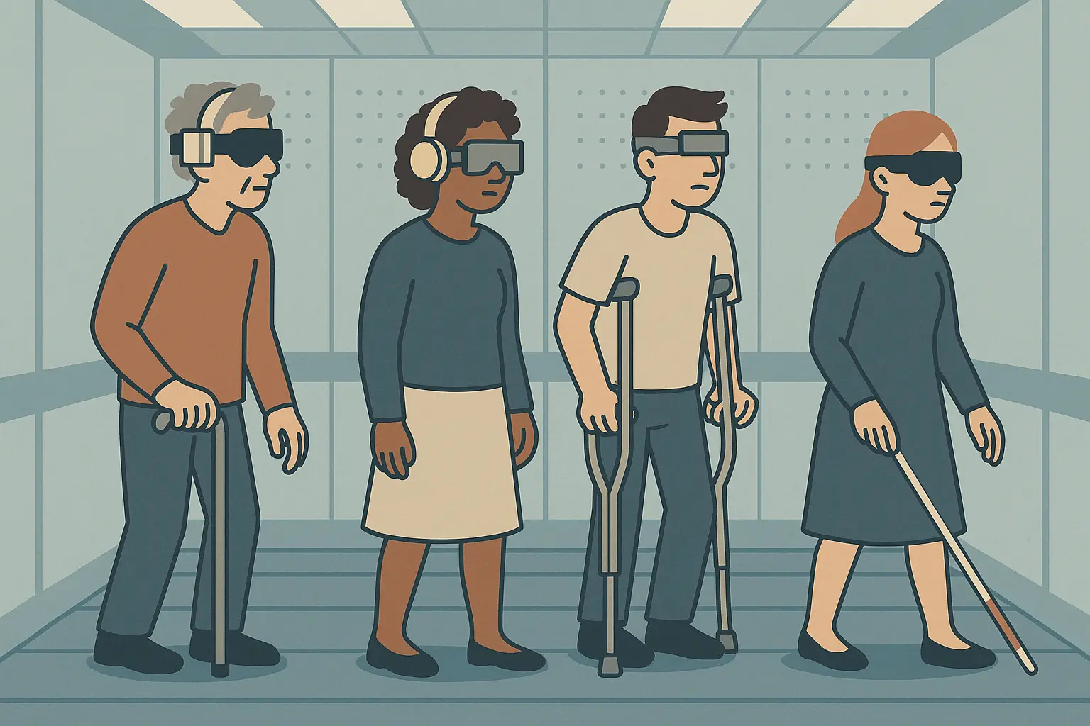 Dystopian future cityscape with surveillance