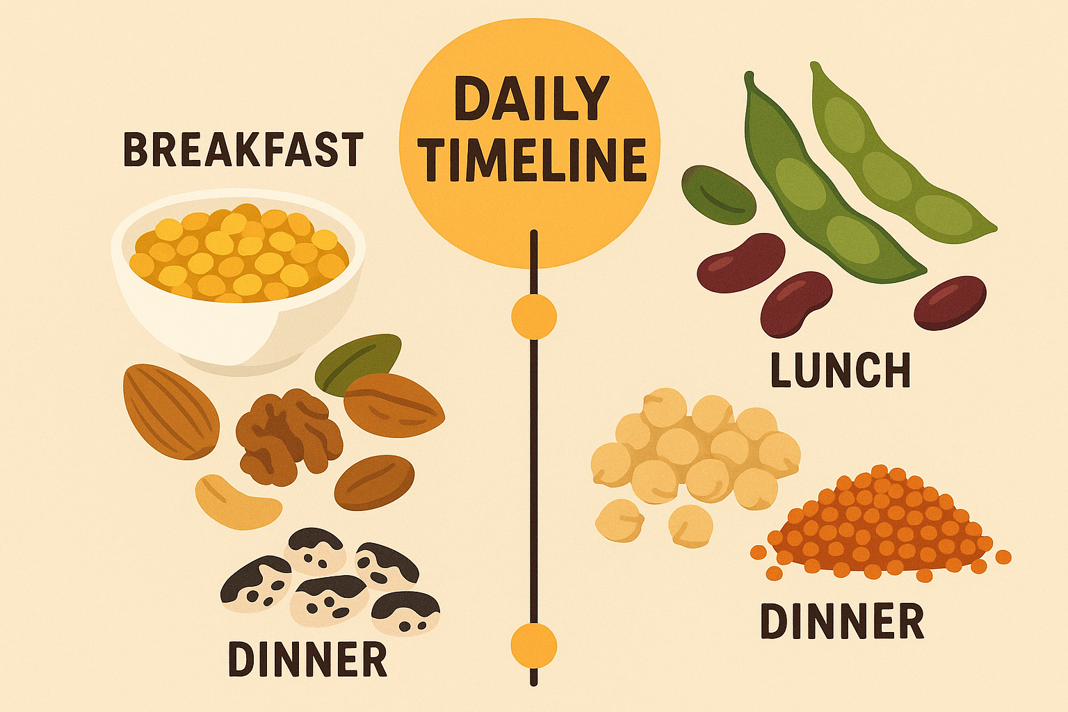 Plant protein distribution throughout the day