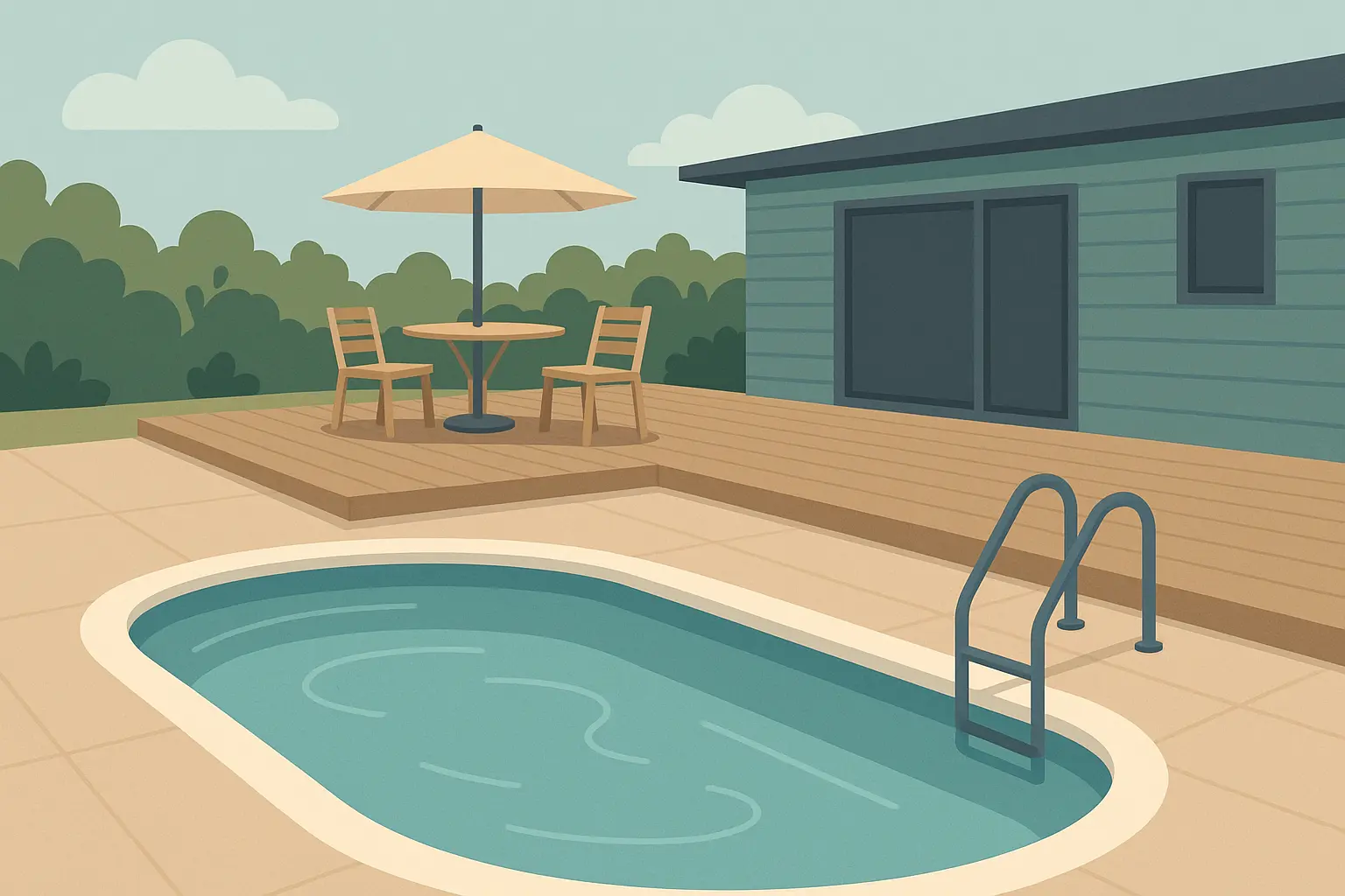 Pool deck connection design