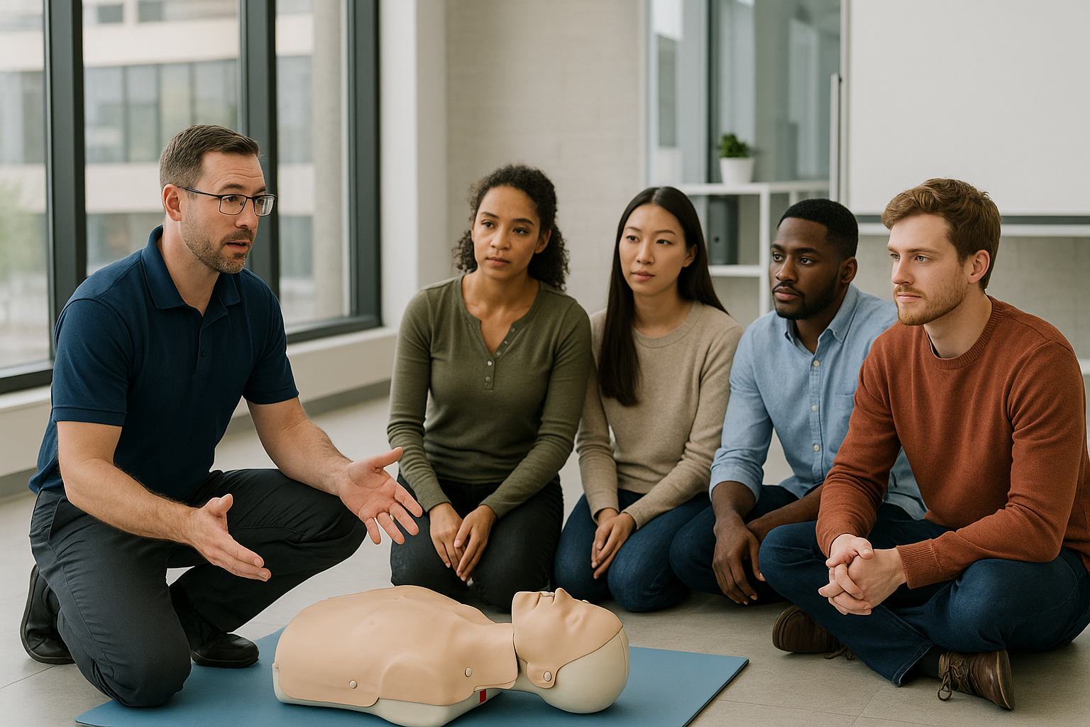 BLS instructor teaching CPR techniques