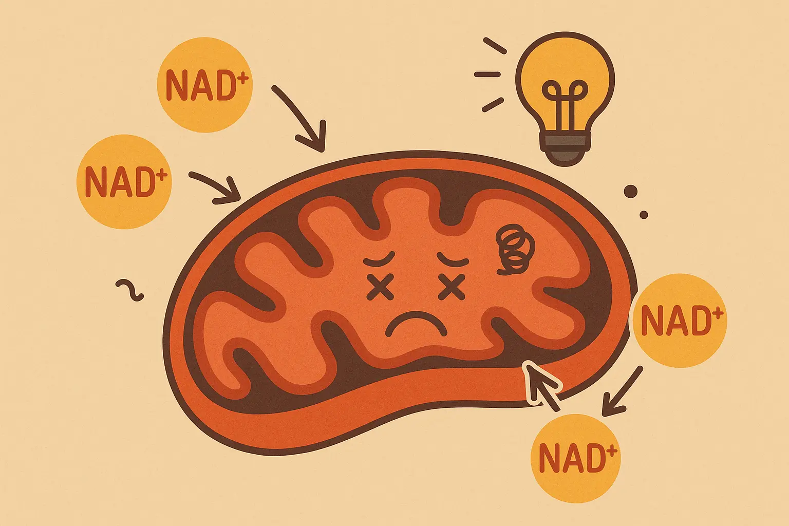 Cellular breakdown during hangover showing mitochondrial dysfunction