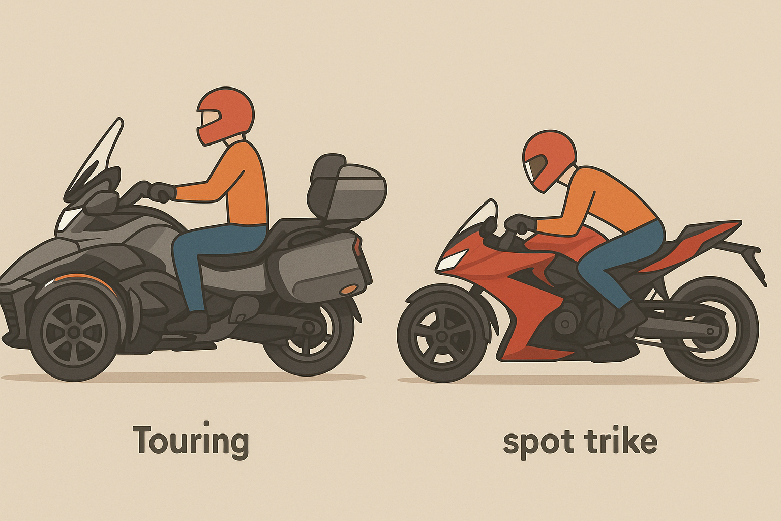 Three-wheel motorcycle comfort features