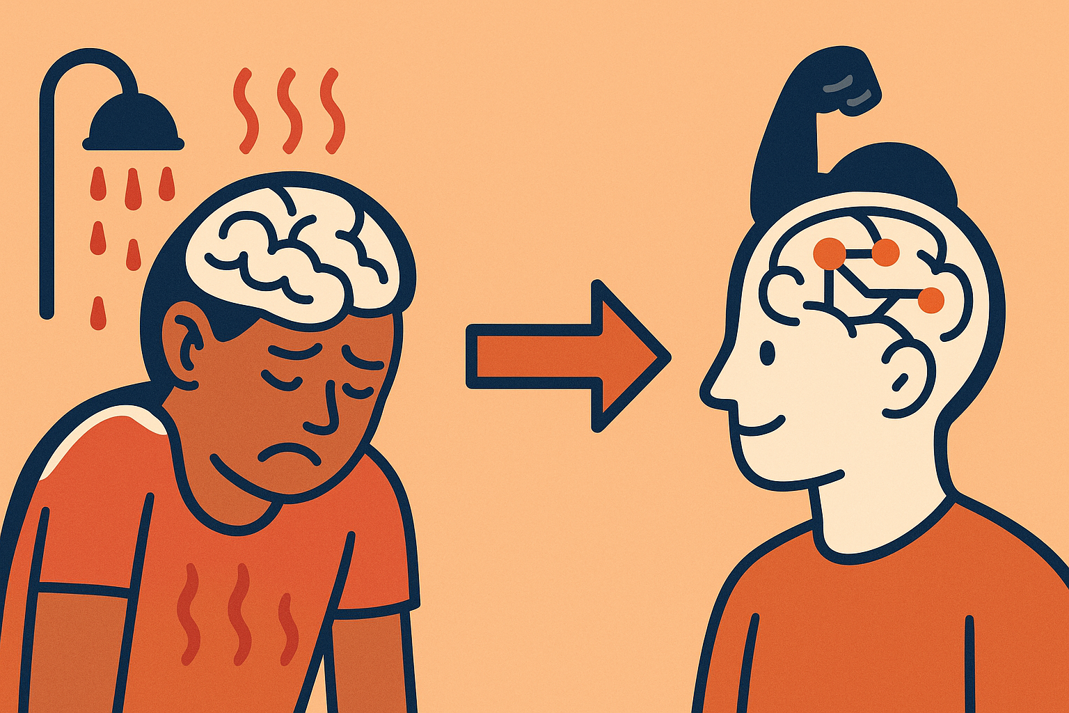 Mental resilience building through thermal contrast