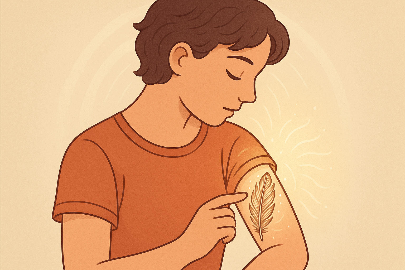 Therapeutic feather tattoo design with healing symbolism