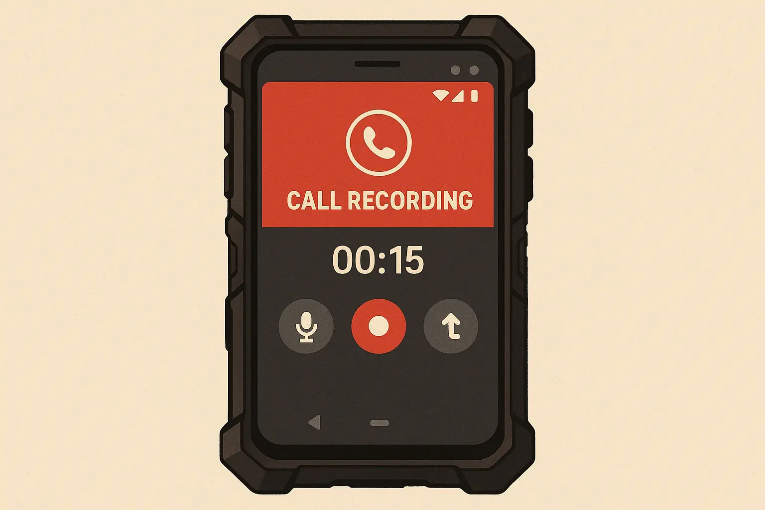 Rugged Android phone case for call recording protection